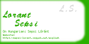 lorant sepsi business card